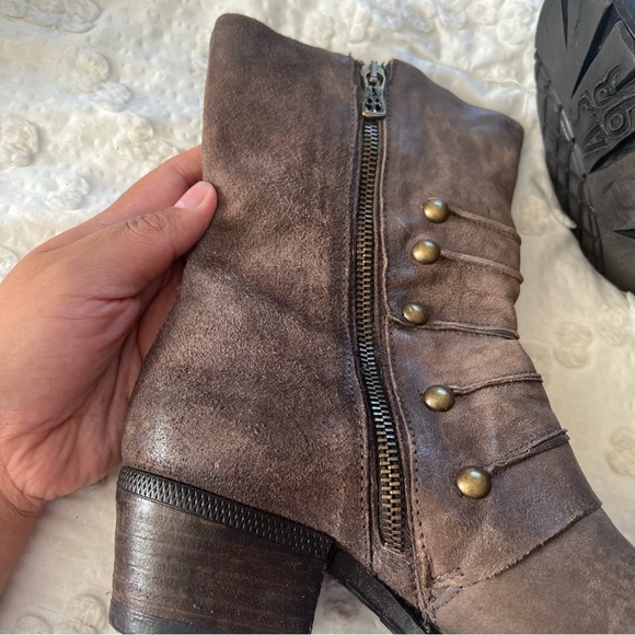 A.S.98 Military Dress Style Boots in Stone Leather Side Zip Women's 38 (US 7.5) - Picture 10 of 16